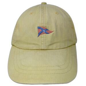 Adams Baseball Cap Yellow One Size Leather Strapback Nautical Burgee Flag Hat